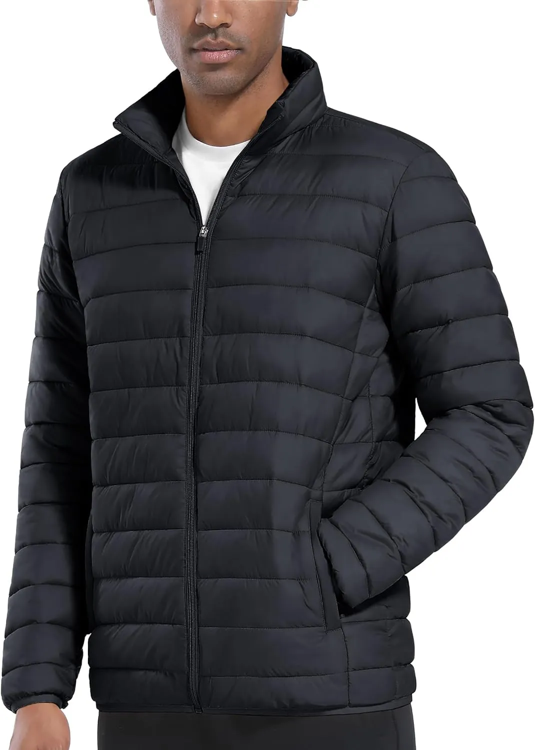 TACVASEN Puffer Jacket for Men Winter Warm Winter Lightweight Coat Water Repellent Windproof Insulated Jacket