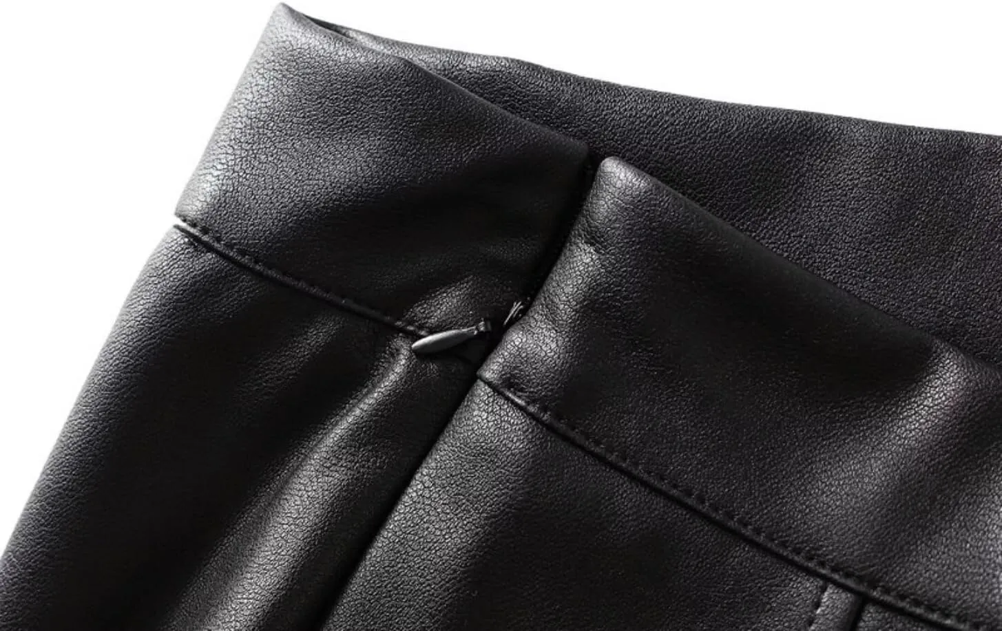 TangDao Women's Retro Faux Leather High Waist Pleated Flare Long A-line Midi Skirt