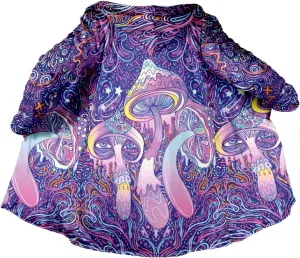 Thick Warm Hooded Cloak For Men Trippy Psychedelic Mushroom Fungus Overcoat Coat Windproof Fleece Jacket