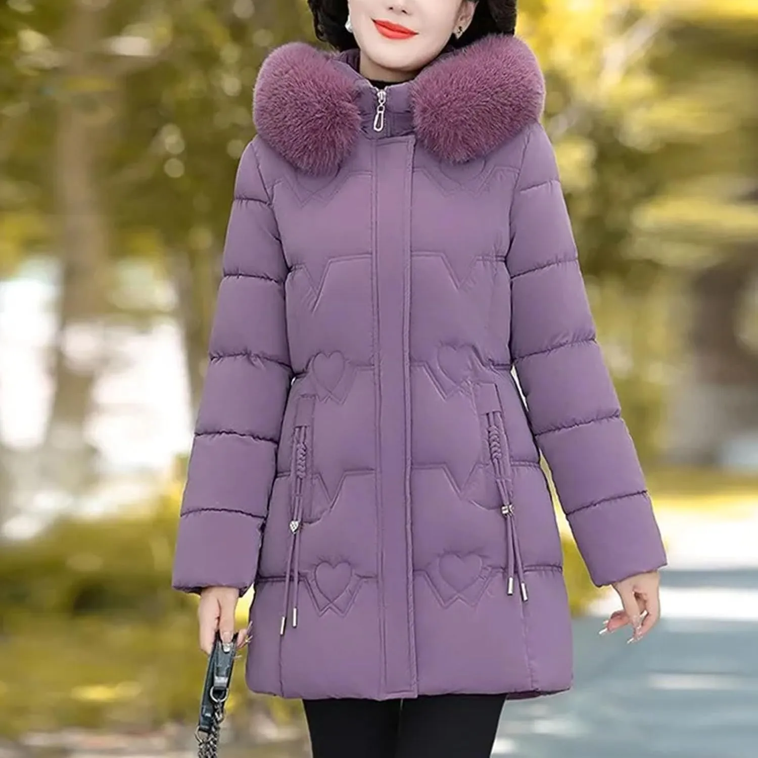 Thickened Cotton Coat Jacket Winter New Middle-aged Elderly Women's Downcotton-padded Attraction Hooded Warm Jacket