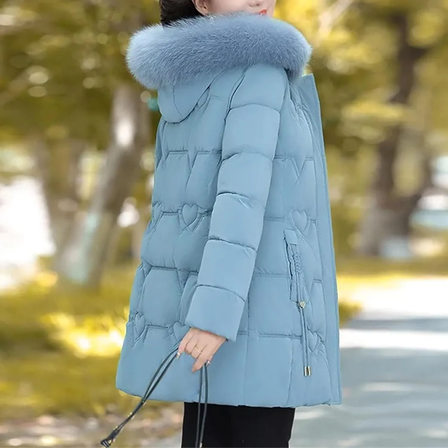 Thickened Cotton Coat Jacket Winter New Middle-aged Elderly Women's Downcotton-padded Attraction Hooded Warm Jacket
