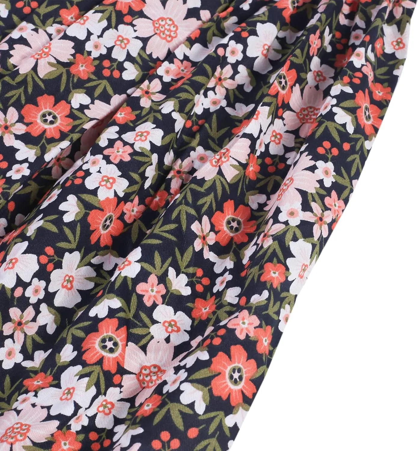 Toddler Vintage Floral Girls Strap Dress Summer Casual Cotton Tea Party Beach Sundress