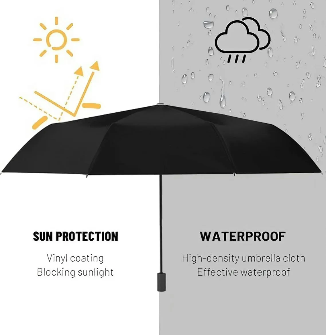 Travel Umbrella for Rain Windproof Cute bear fox worm forest animals tree mushroom cute woodland animals Automatic Cute Portable Compact Umbrella for Women Purse Backpack Car Black Sun UV Protection