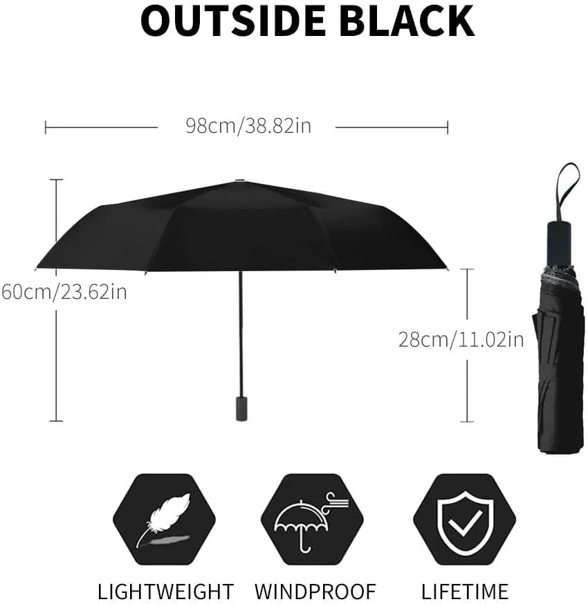 Travel Umbrella for Rain Windproof Cute bear fox worm forest animals tree mushroom cute woodland animals Automatic Cute Portable Compact Umbrella for Women Purse Backpack Car Black Sun UV Protection