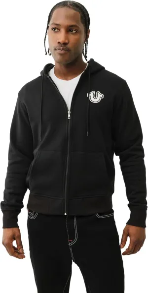 True Religion Men's RAW Exaggerated Zip ICON Hoodie