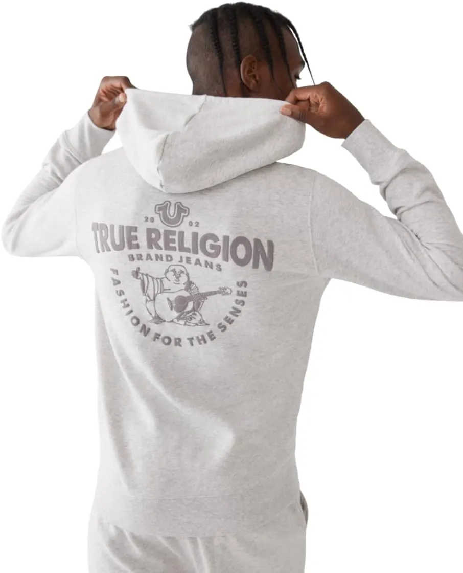 True Religion Men's RAW Exaggerated Zip ICON Hoodie