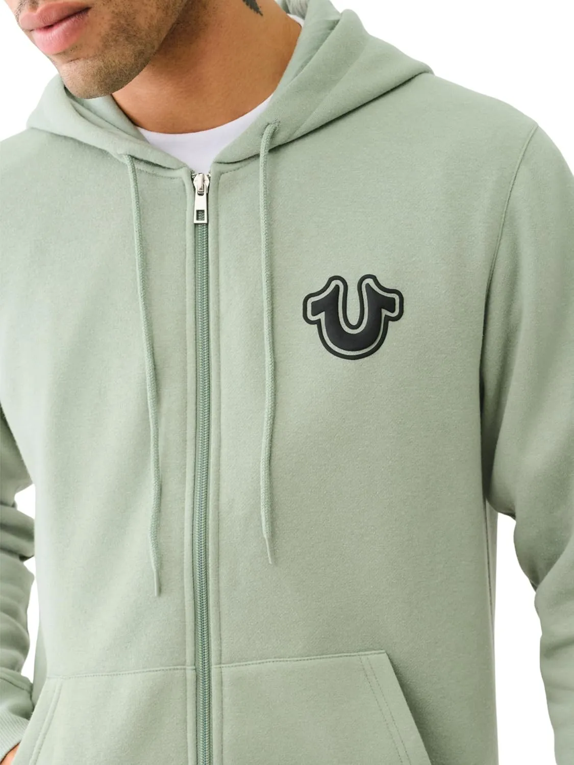 True Religion Men's RAW Exaggerated Zip ICON Hoodie