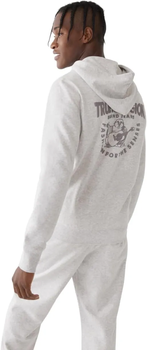 True Religion Men's RAW Exaggerated Zip ICON Hoodie