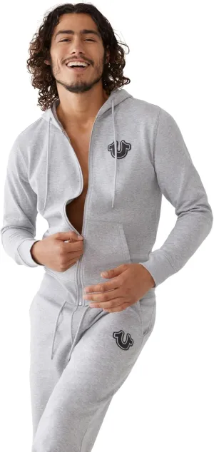 True Religion Men's RAW Exaggerated Zip ICON Hoodie