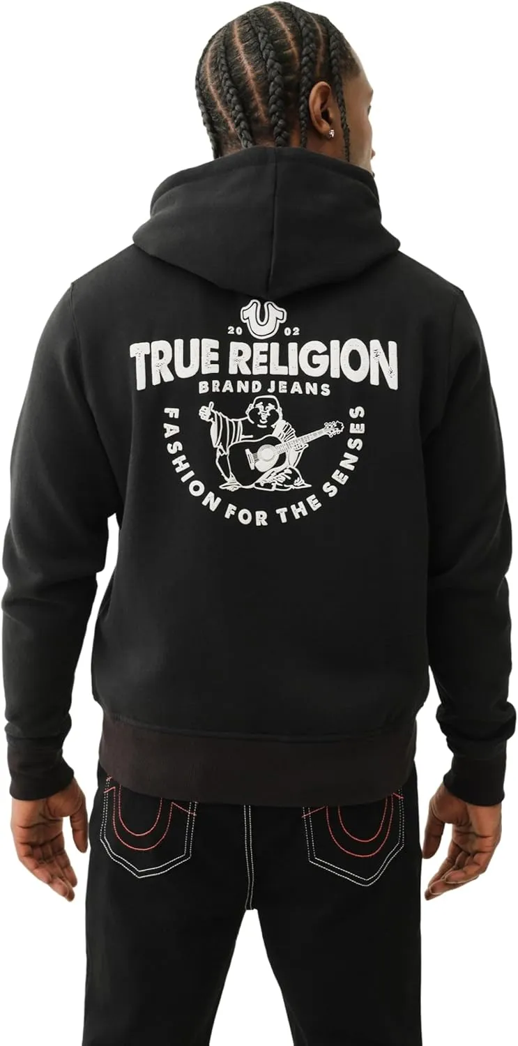 True Religion Men's RAW Exaggerated Zip ICON Hoodie
