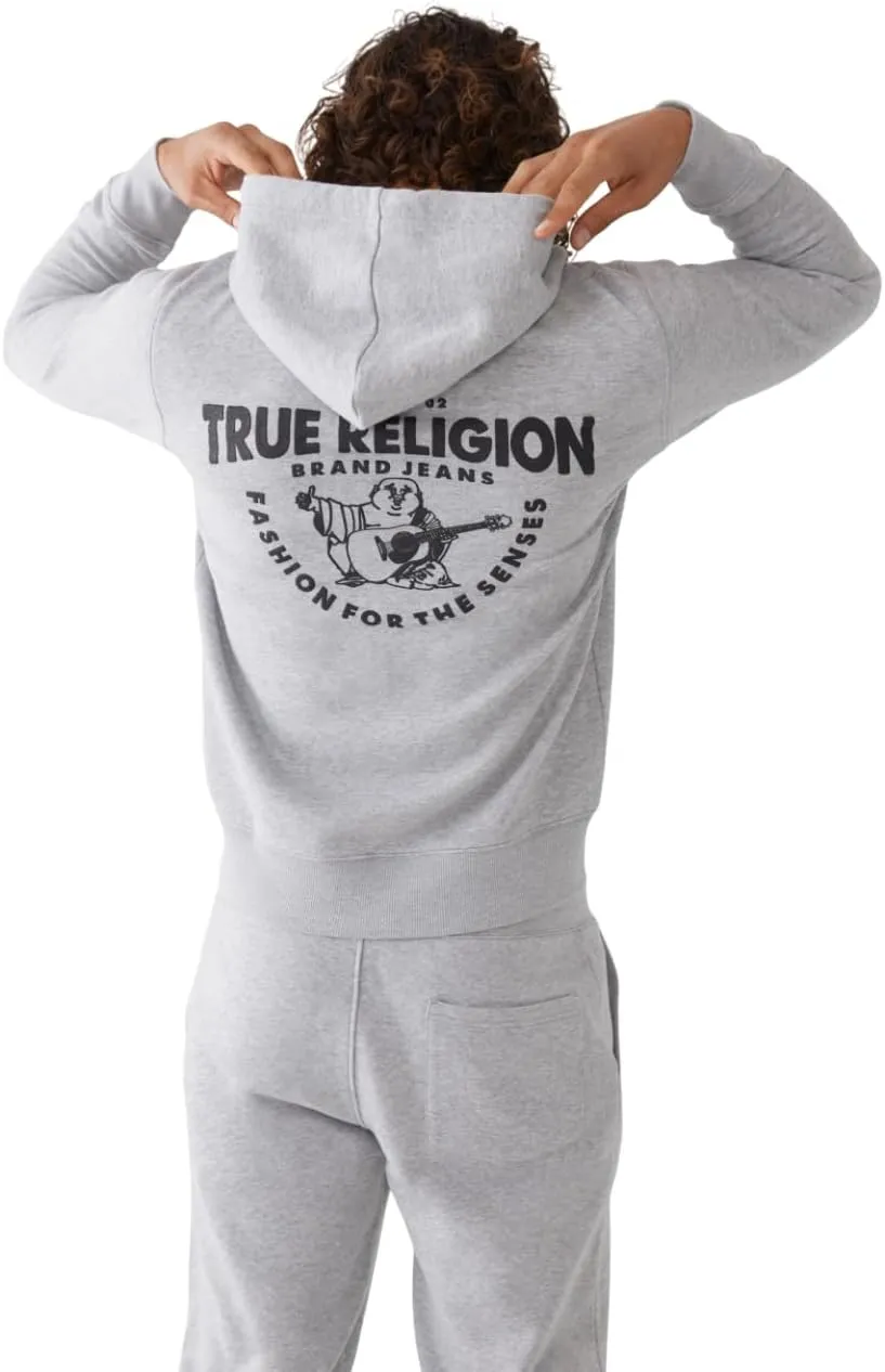 True Religion Men's RAW Exaggerated Zip ICON Hoodie