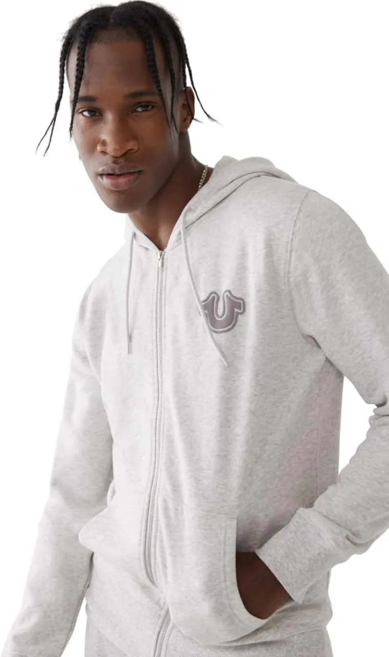 True Religion Men's RAW Exaggerated Zip ICON Hoodie