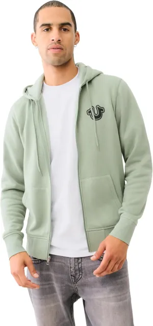 True Religion Men's RAW Exaggerated Zip ICON Hoodie