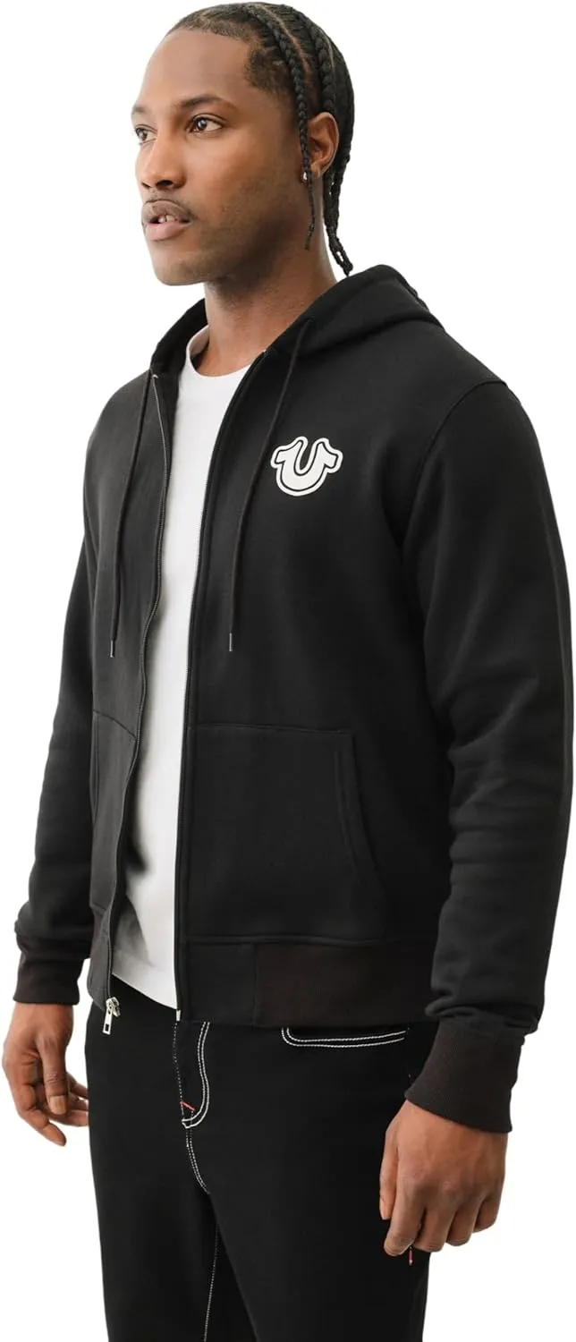 True Religion Men's RAW Exaggerated Zip ICON Hoodie