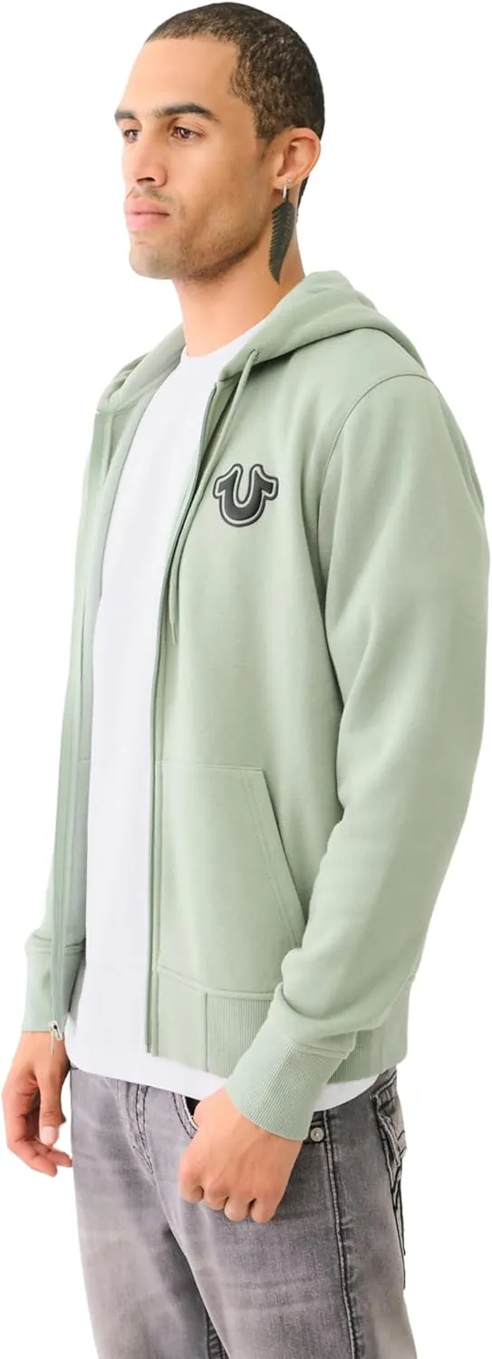 True Religion Men's RAW Exaggerated Zip ICON Hoodie