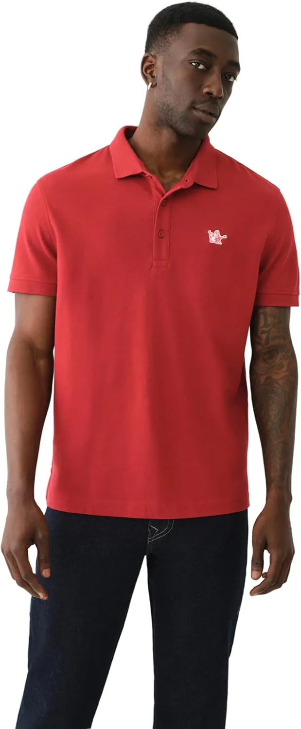 True Religion Men's Relaxed Buddha Patch Polo