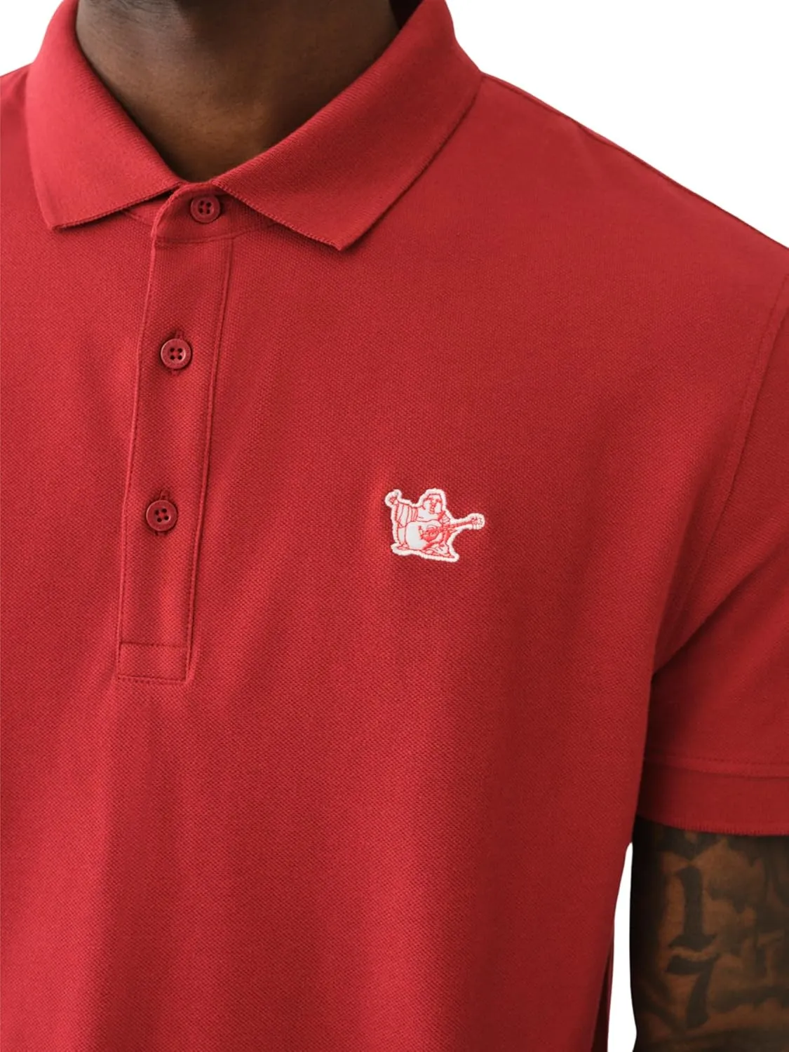 True Religion Men's Relaxed Buddha Patch Polo