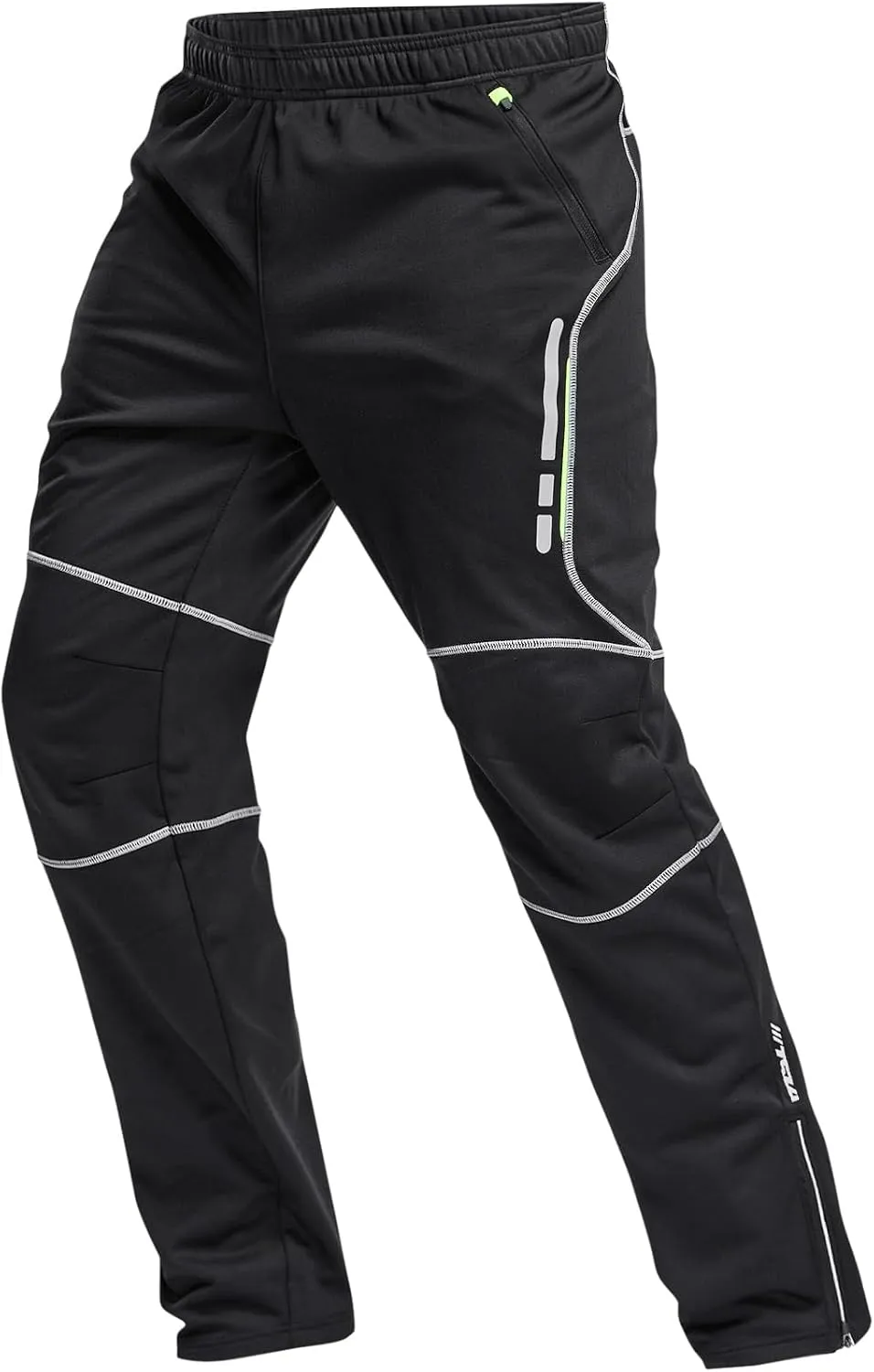 TSLA Men's Thermal Fleece Lined Cycling Pants, Windproof Winter Running Bike Pants for Cold Weather