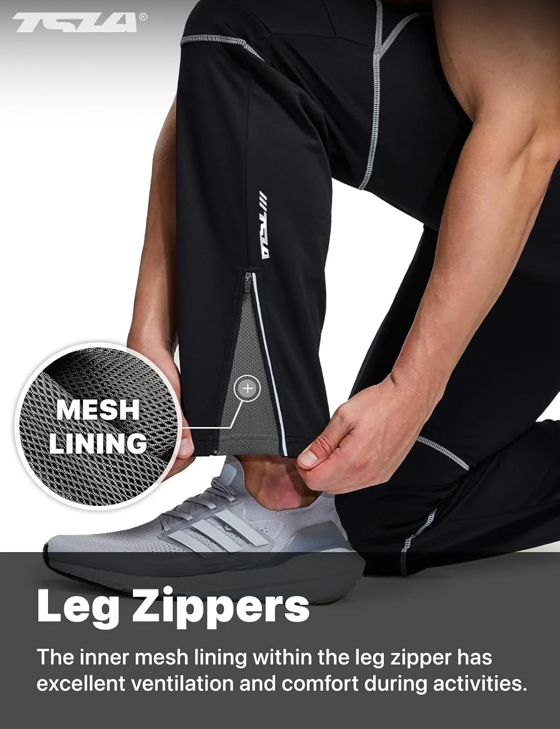 TSLA Men's Thermal Fleece Lined Cycling Pants, Windproof Winter Running Bike Pants for Cold Weather
