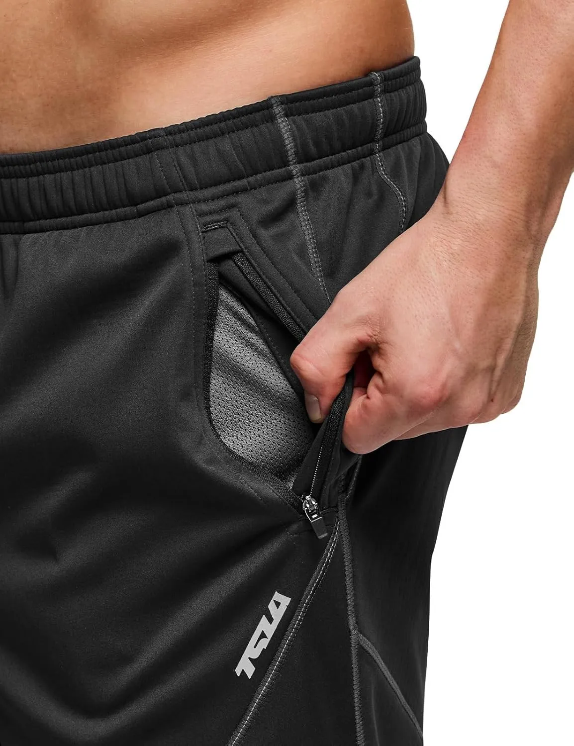 TSLA Men's Thermal Fleece Lined Cycling Pants, Windproof Winter Running Bike Pants for Cold Weather