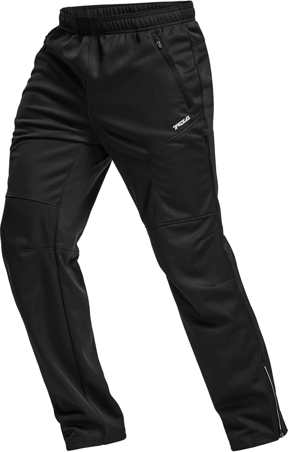 TSLA Men's Thermal Fleece Lined Cycling Pants, Windproof Winter Running Bike Pants for Cold Weather