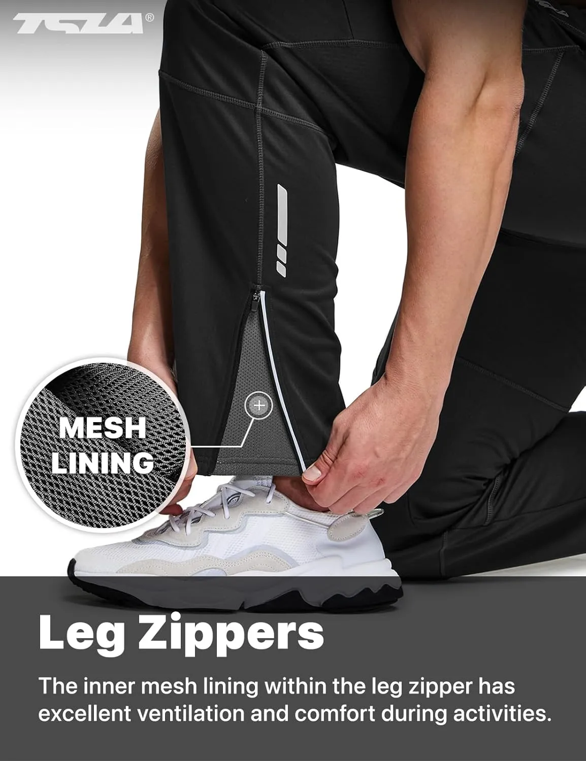 TSLA Men's Thermal Fleece Lined Cycling Pants, Windproof Winter Running Bike Pants for Cold Weather