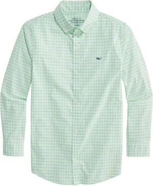 vineyard vines Boys' Gingham On-The-go Brrr Button-Down Shirt