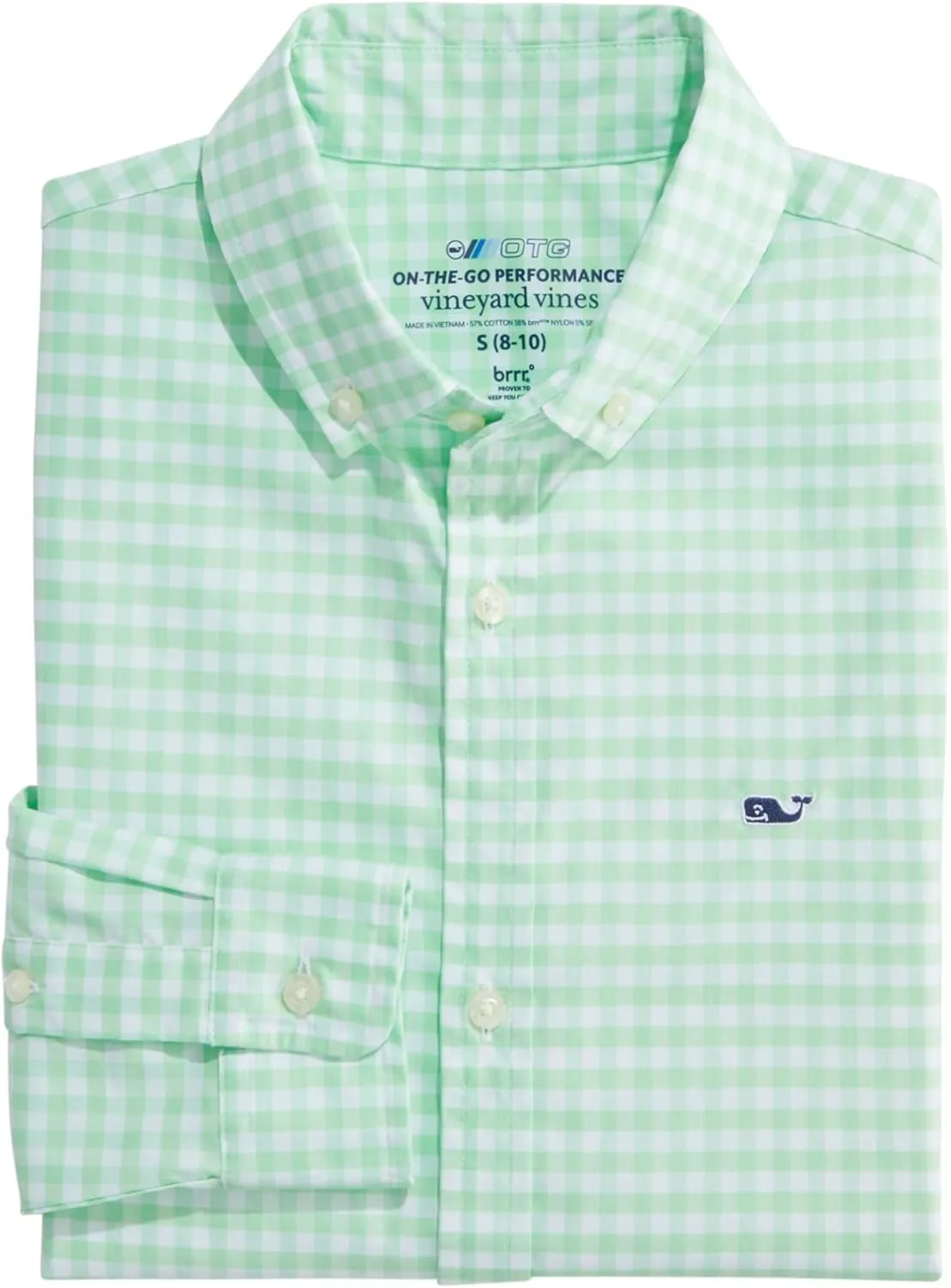 vineyard vines Boys' Gingham On-The-go Brrr Button-Down Shirt