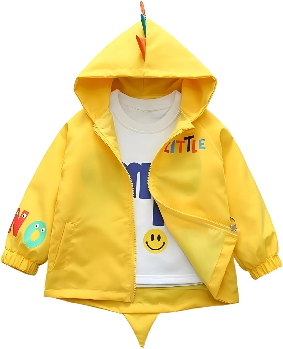 Vinmin Toddler Hooded Jacket Cartoon Zip Coat Little Girls Boys Jacket With Cartoon Monster Dinosaur Pattern Thin Fashion
