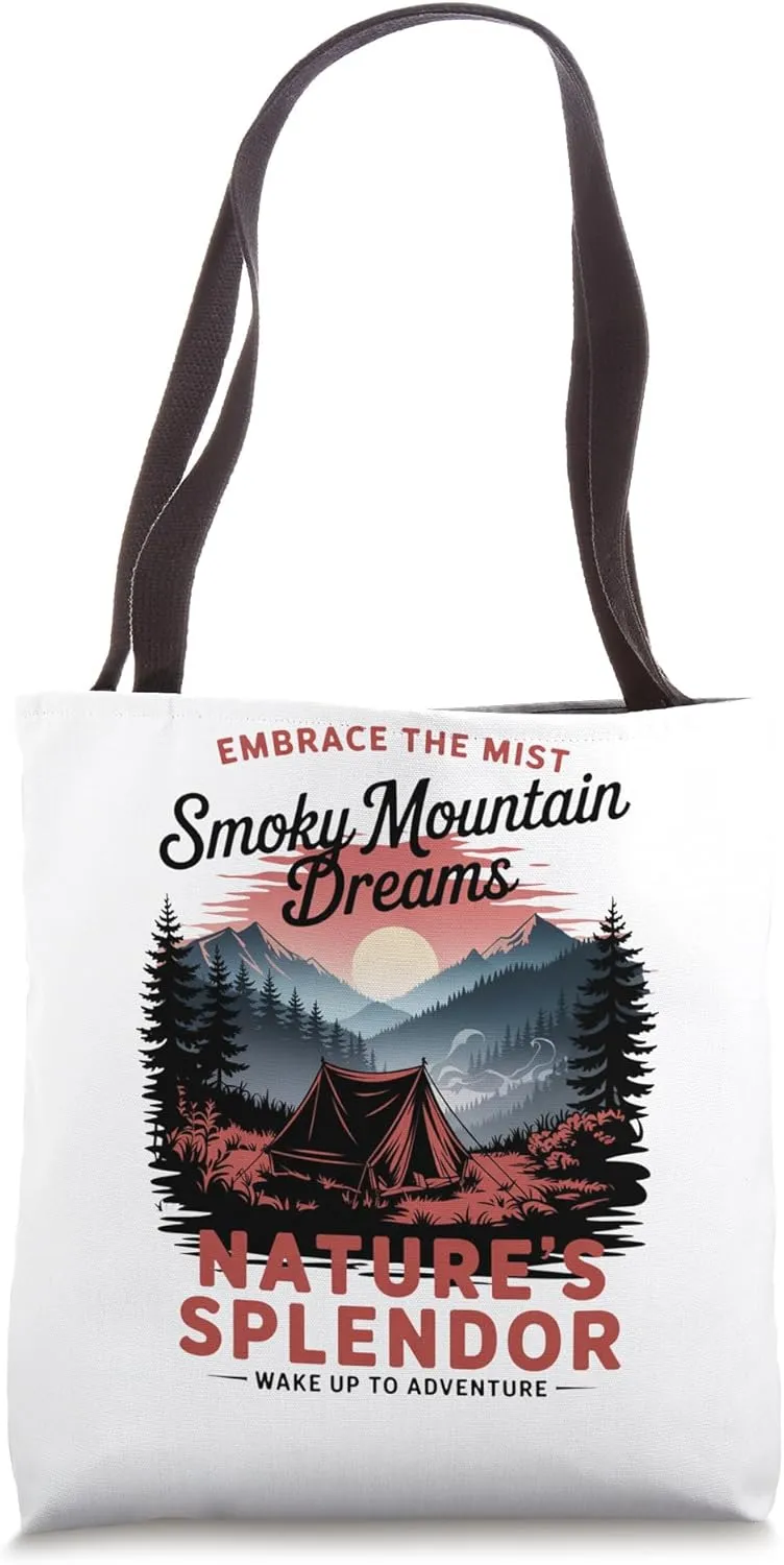 Vintage Camping Outdoor Smoky Mountains Tote Bag