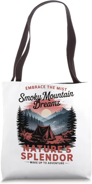Vintage Camping Outdoor Smoky Mountains Tote Bag