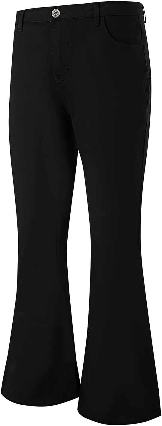 Wbestwind Men's Relaxed Stretch Vintage 60s 70s Bell Bottom Pants Fit 70s Disco Outfits Comfort Flared Retro Leg