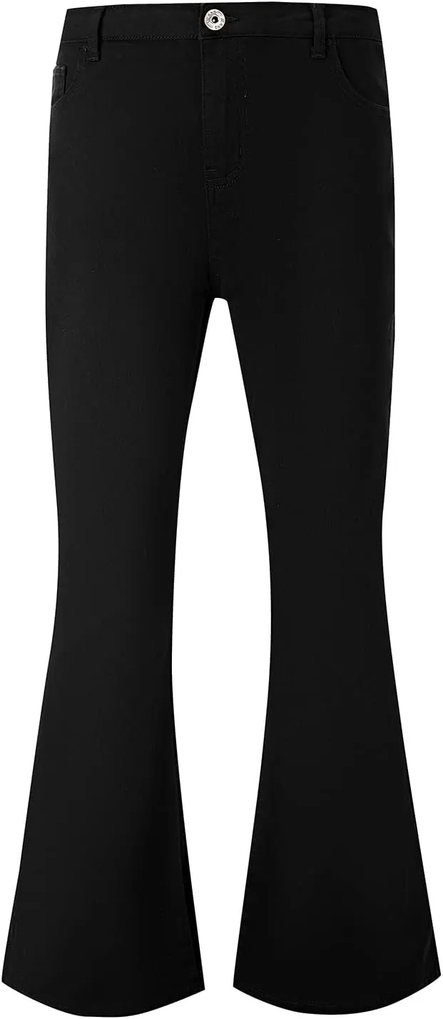 Wbestwind Men's Relaxed Stretch Vintage 60s 70s Bell Bottom Pants Fit 70s Disco Outfits Comfort Flared Retro Leg
