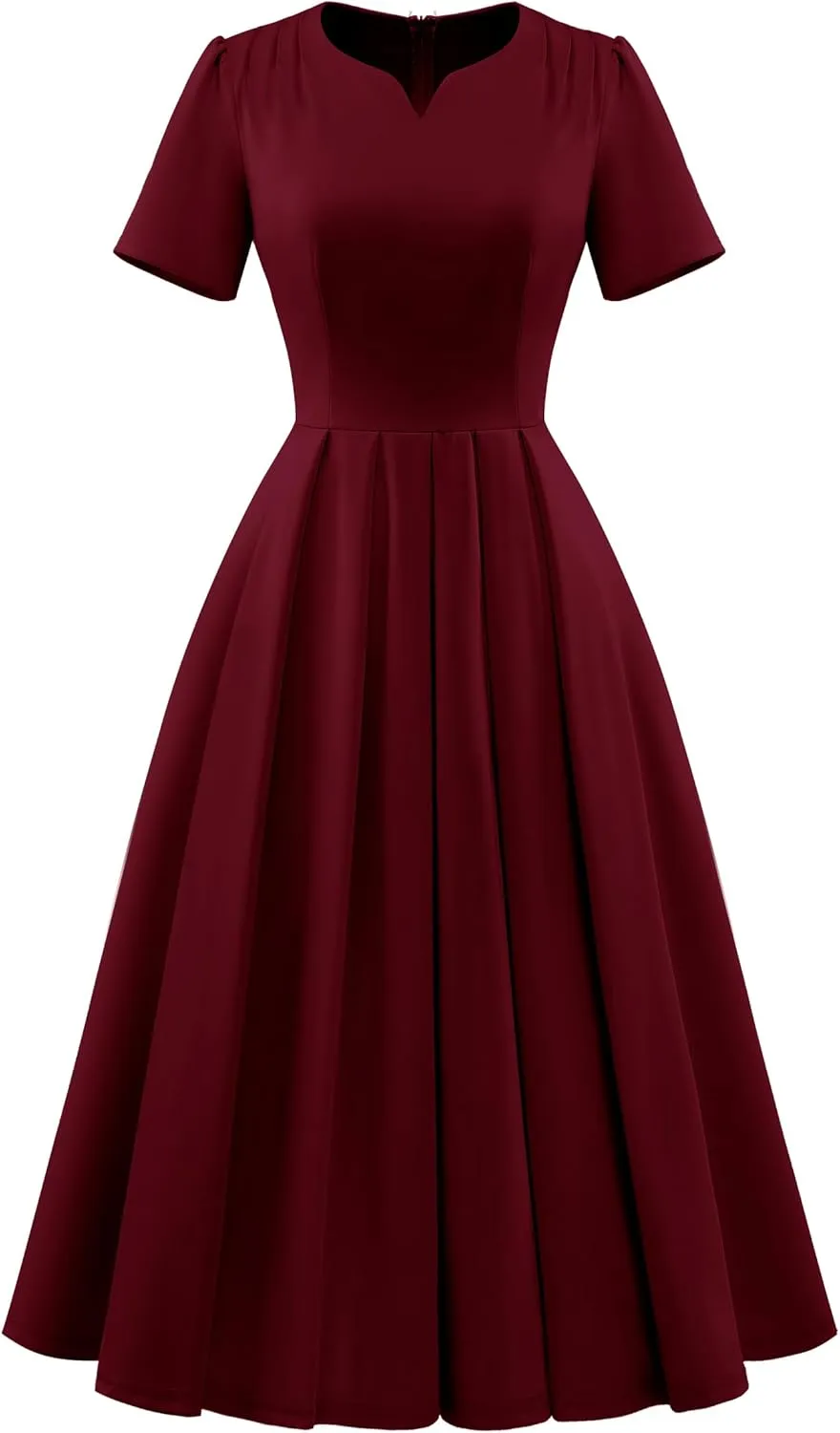 Wedtrend 1950's Vintage Dresses for Women Elegant Church Dress Fit and Flare Dresses Tea Length Cocktail Dress with Pockets