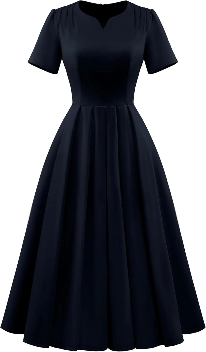 Wedtrend 1950's Vintage Dresses for Women Elegant Church Dress Fit and Flare Dresses Tea Length Cocktail Dress with Pockets