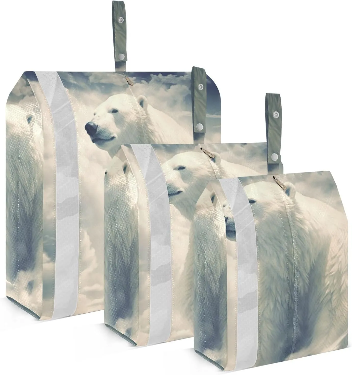 White Bear Compression Packing Cubes, 3pcs Compressible Expandable Travel Packing Organizer, Travel Cubes for Suitcase Carry On
