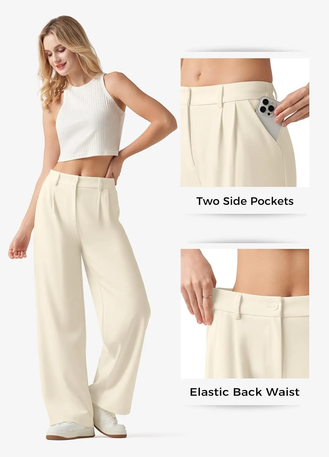 Willit Women's Work Pants Wide Leg Dress Pants High Waisted Casual Slacks Business Office Pants with Pockets 28"/30"/32"