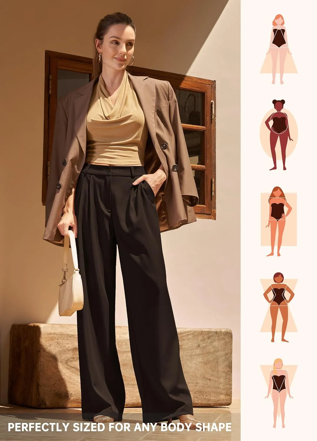 Willit Women's Work Pants Wide Leg Dress Pants High Waisted Casual Slacks Business Office Pants with Pockets 28"/30"/32"