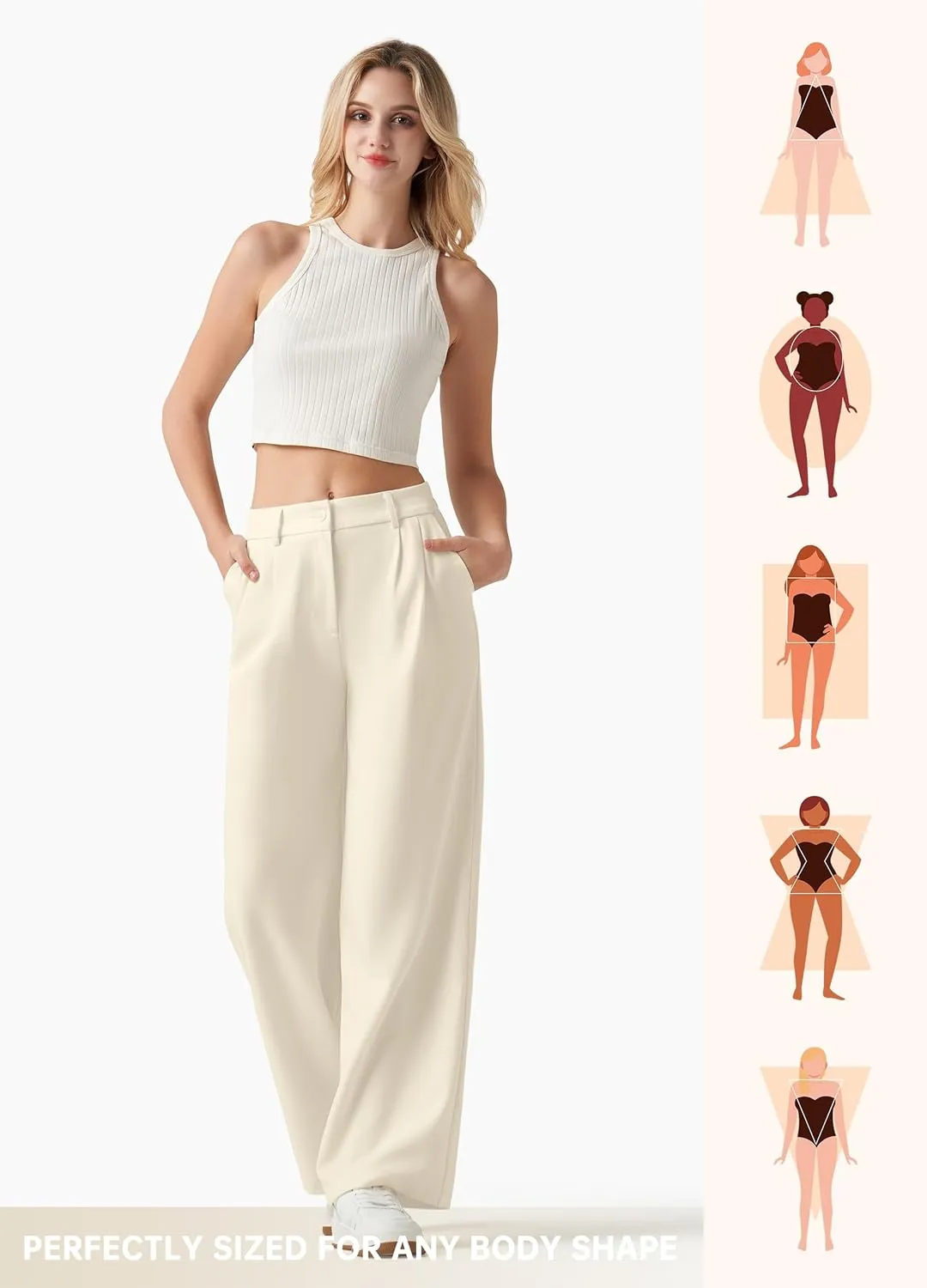 Willit Women's Work Pants Wide Leg Dress Pants High Waisted Casual Slacks Business Office Pants with Pockets 28"/30"/32"