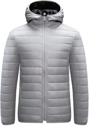 Winter Men Coat Hooded Cotton Padded Warm Windproof Parka Zipper Closure Lightweight Male Down Coat Sports Clothes