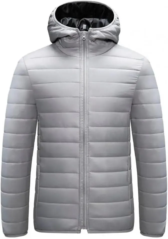 Winter Men Coat Hooded Cotton Padded Warm Windproof Parka Zipper Closure Lightweight Male Down Coat Sports Clothes