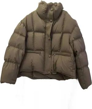 Winter White Duck Down Jacket Women Cotton-padded Clothes Short Stand Collar Thicken Bread Female Down Coat