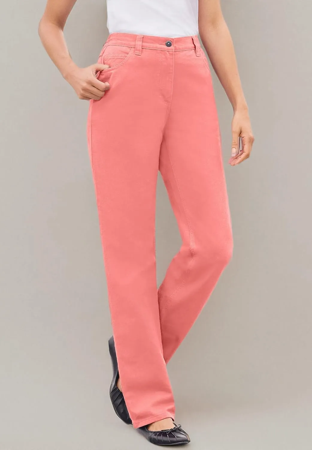 Woman Within Plus Size Perfect Cotton Back Elastic Denim Jean