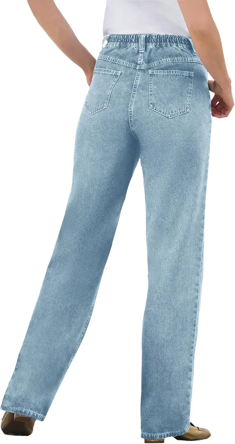Woman Within Plus Size Perfect Cotton Back Elastic Denim Jean