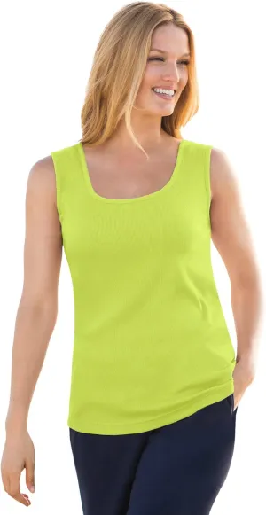 Woman Within Plus Size Rib Knit Tank