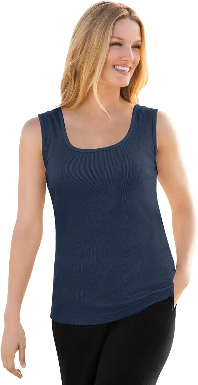 Woman Within Plus Size Rib Knit Tank