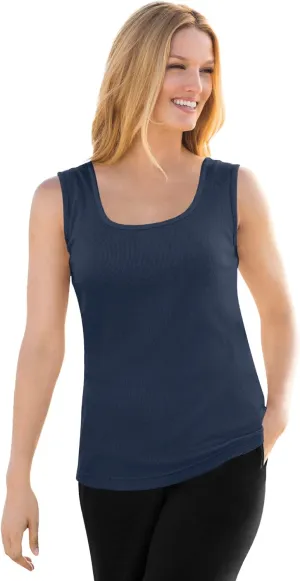 Woman Within Plus Size Rib Knit Tank