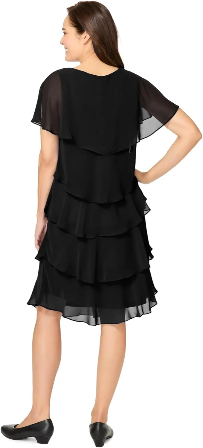 Woman Within Women's Plus Size Three-Tier Dress