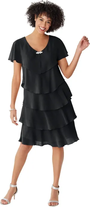 Woman Within Women's Plus Size Three-Tier Dress