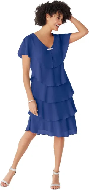 Woman Within Women's Plus Size Three-Tier Dress